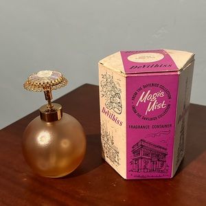 Antique DeVilbiss Magic Mist Perfume Fragrance Atomizer 600-69 Yellow Satin